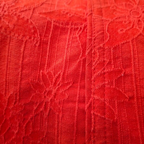 Womens Laura Petites Cotton Jacquard Cropped Blazer Red Suit Jacket Sz 10 - Picture 12 of 15